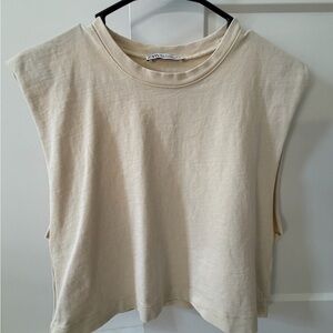 Zara Beige Muscle Tee